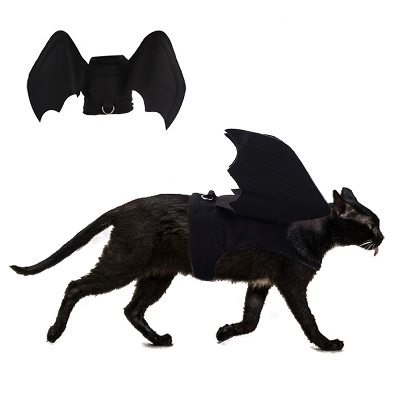 Grands chiens ropa costume d'halloween cosplay vêtements pour animaux de compagnie aile de chauve-souris vêtements chat changement de mode vêtements noir noël