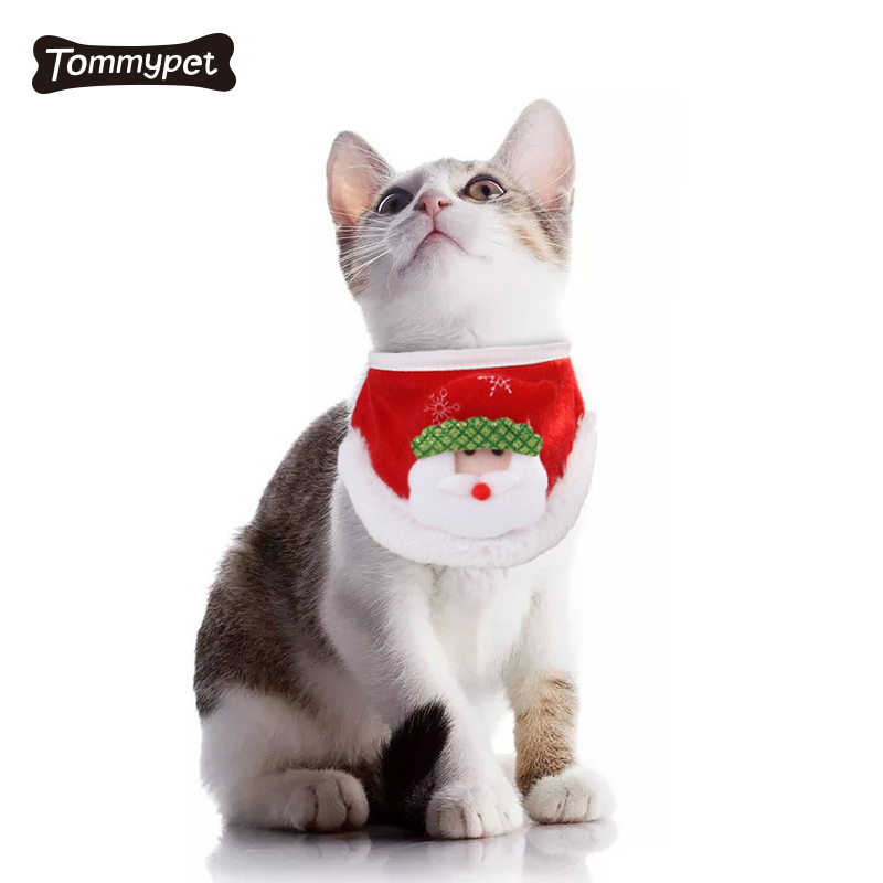 Amazon vente chaude Pet habiller Mode Noël Père Noël Collier de chien avec cloche