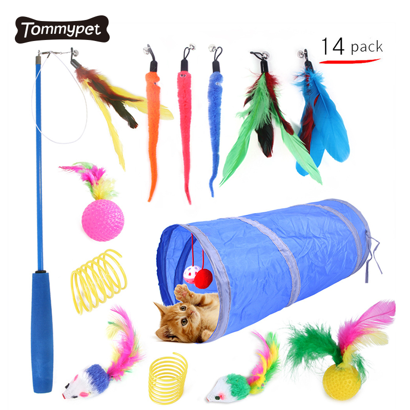 2021 Amazon Best-seller Feather mouse Interactive Gift Pet Peluche Chat Toy Set pour chat