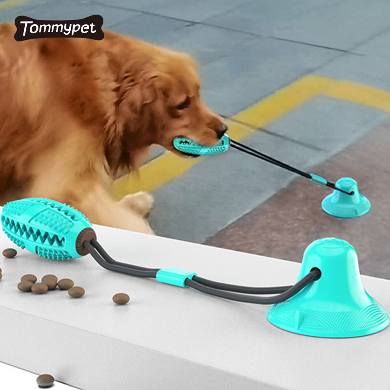 Amazon vente chaude Interactive Dog Bite Chew Ball sur corde jouet pour chien avec ventouse chien corde jouet animal de compagnie